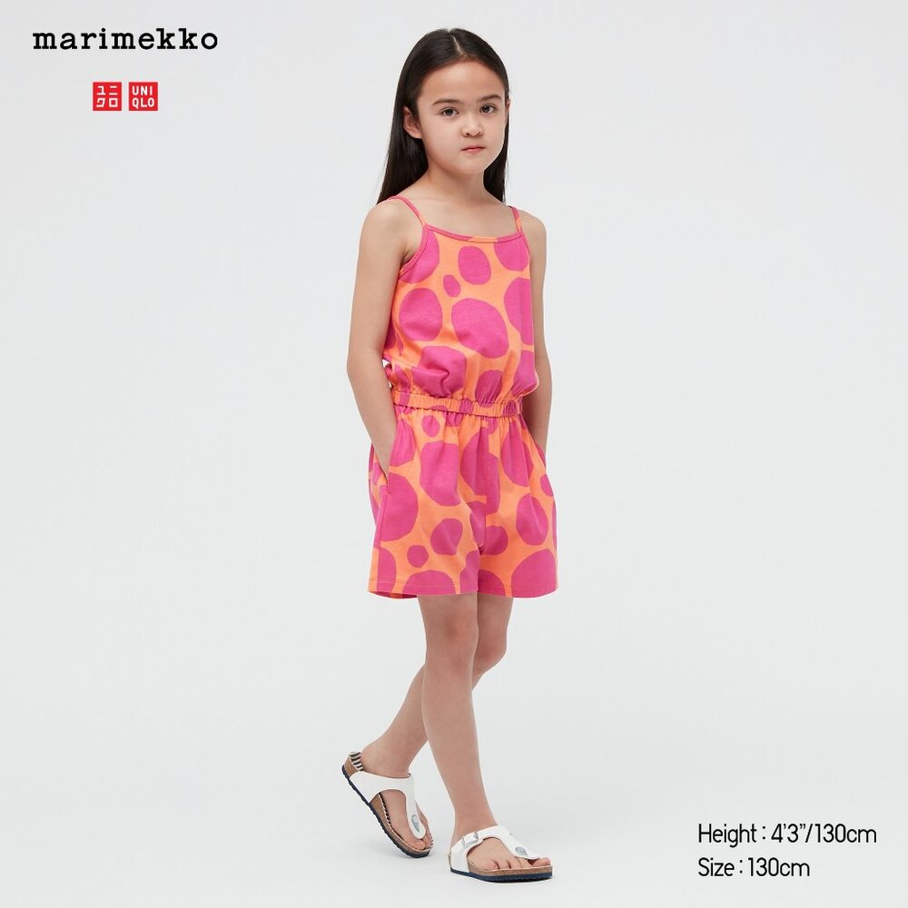 BNWT Uniqlo X Marimekko Orange and Pink Polka Dot Jump Suit